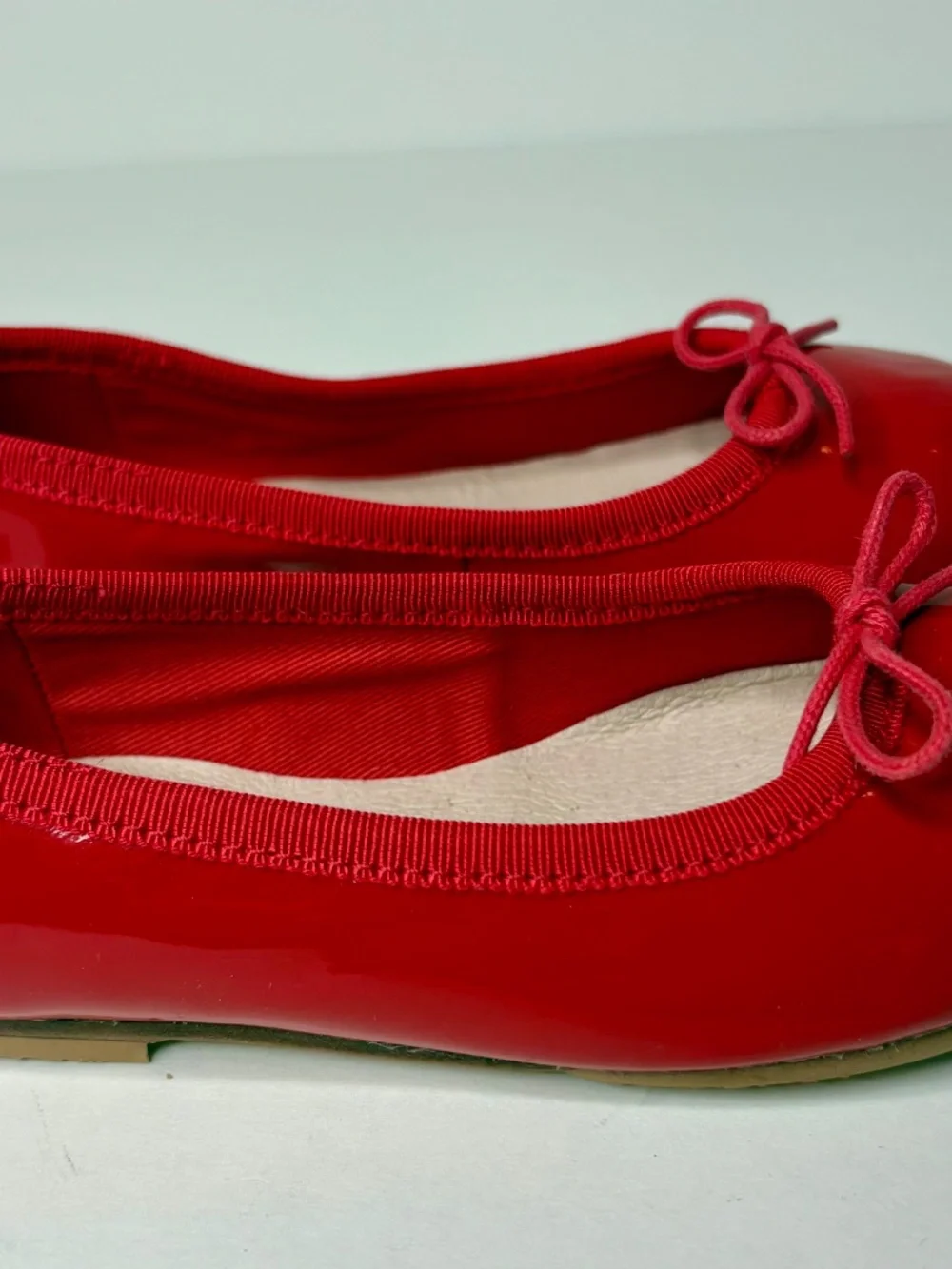 Bloch Red Patent Leather Ballet Flats Bow Women’s Size 9 NEW No Box
